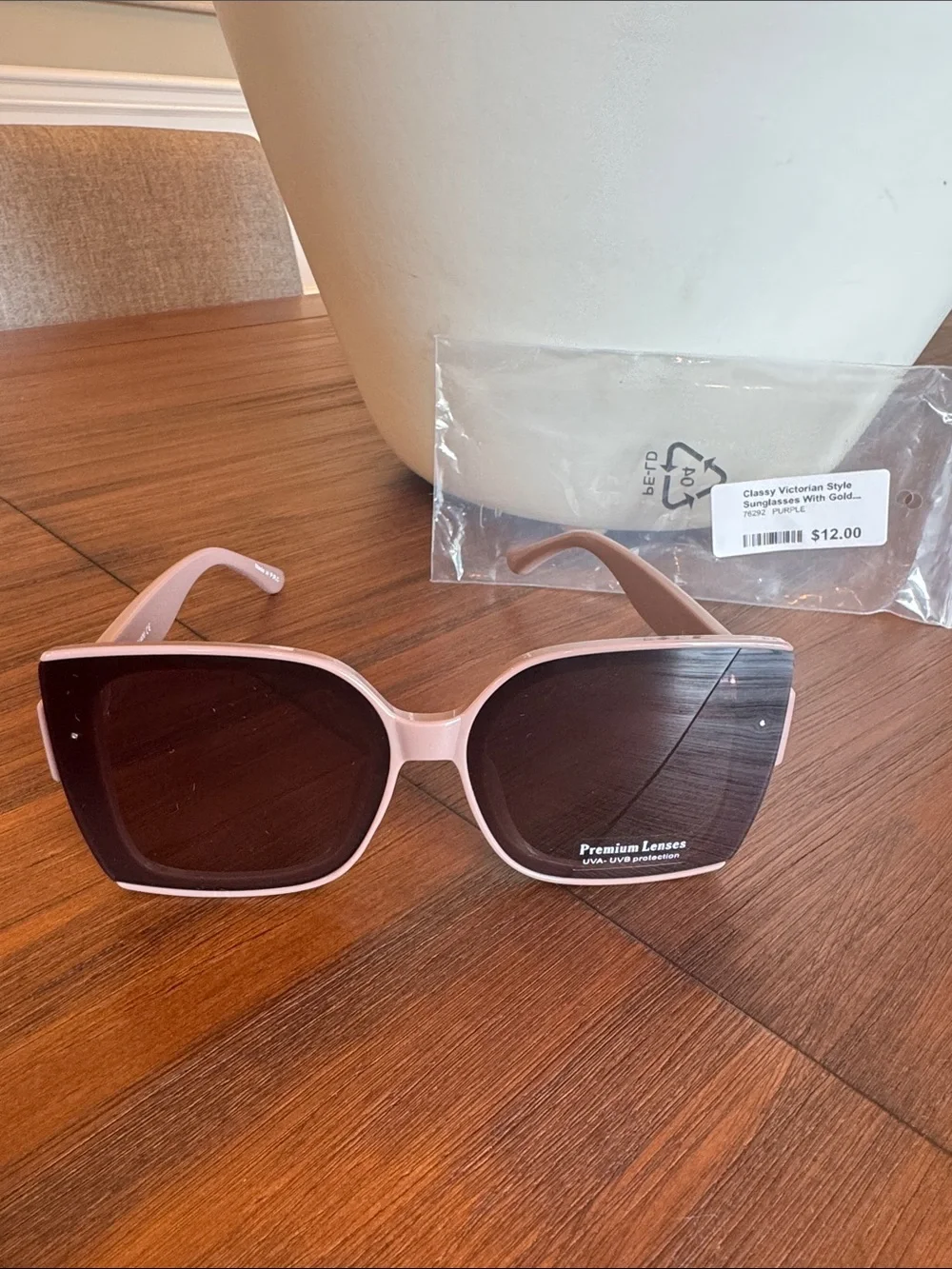 Classic Oversized Purple/Pink Women's Sunglasses with UVB Protection